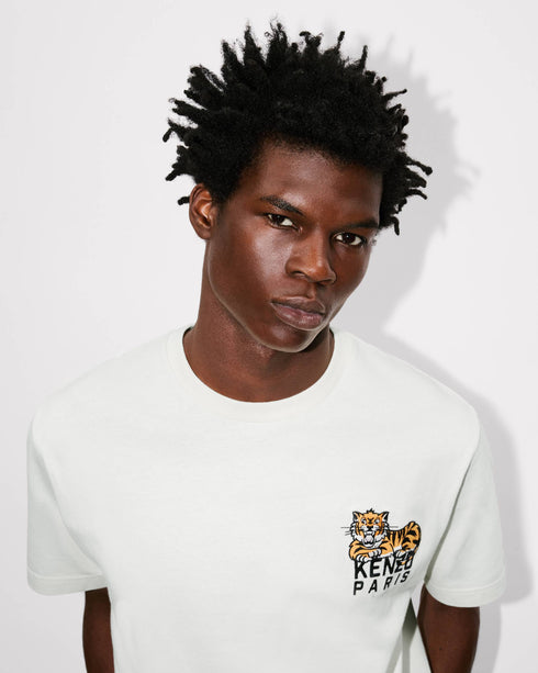 KENZO 'KENZO Happy Tiger' embroidered T-shirt in cotton Mens Apparel